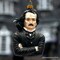 Edgar Allan Poe Glass Christmas Ornament, Spooky Halloween Horror Decor